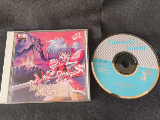 Faussete Amour PC Engine CD-ROM2 Disk, w/Manual and Box, Working-h0113-