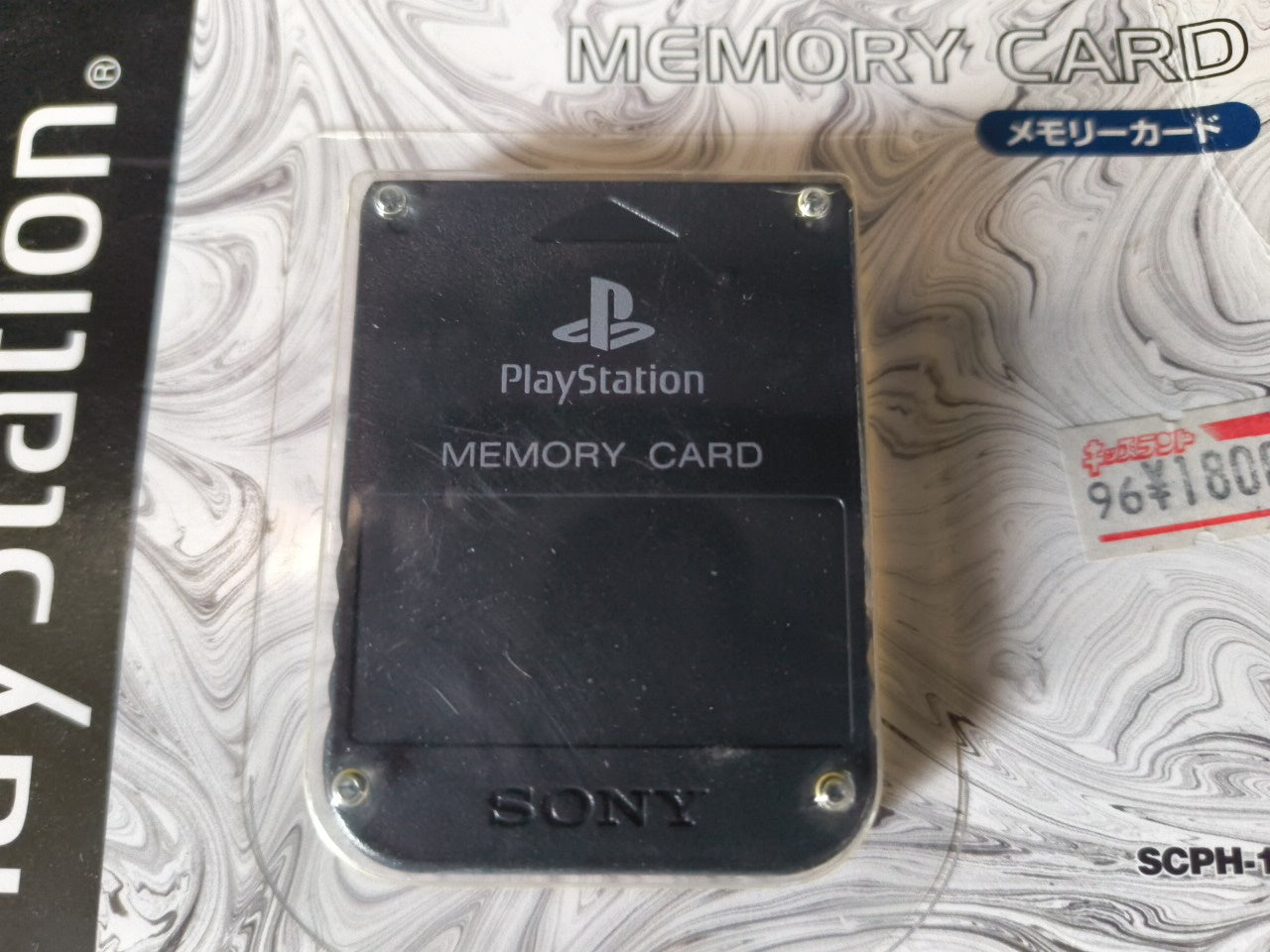PlayStation 1 PS1 Official Memory Card Black scph-1020 With Original Box -h0114-