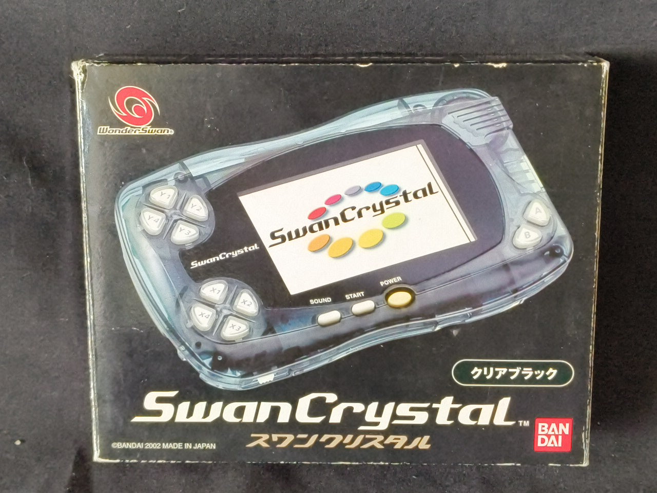 Bandai Wonder Swan Crystal Clear Black BANDAI Console,Boexed and Game set-h0117-