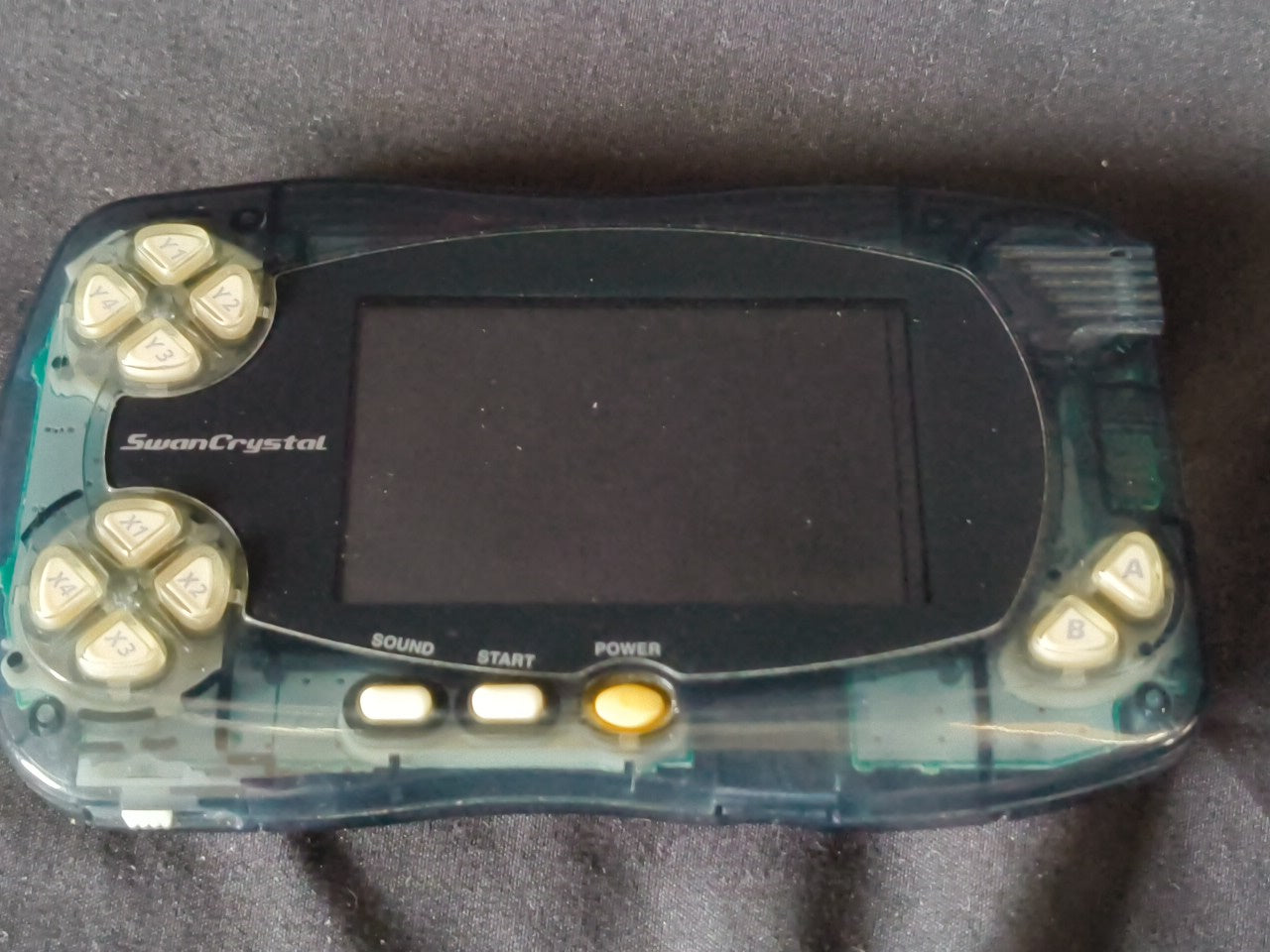 JUNK, Broken Wonder Swan Crystal Clear Black BANDAI WSC Handheld Console-h0117-1