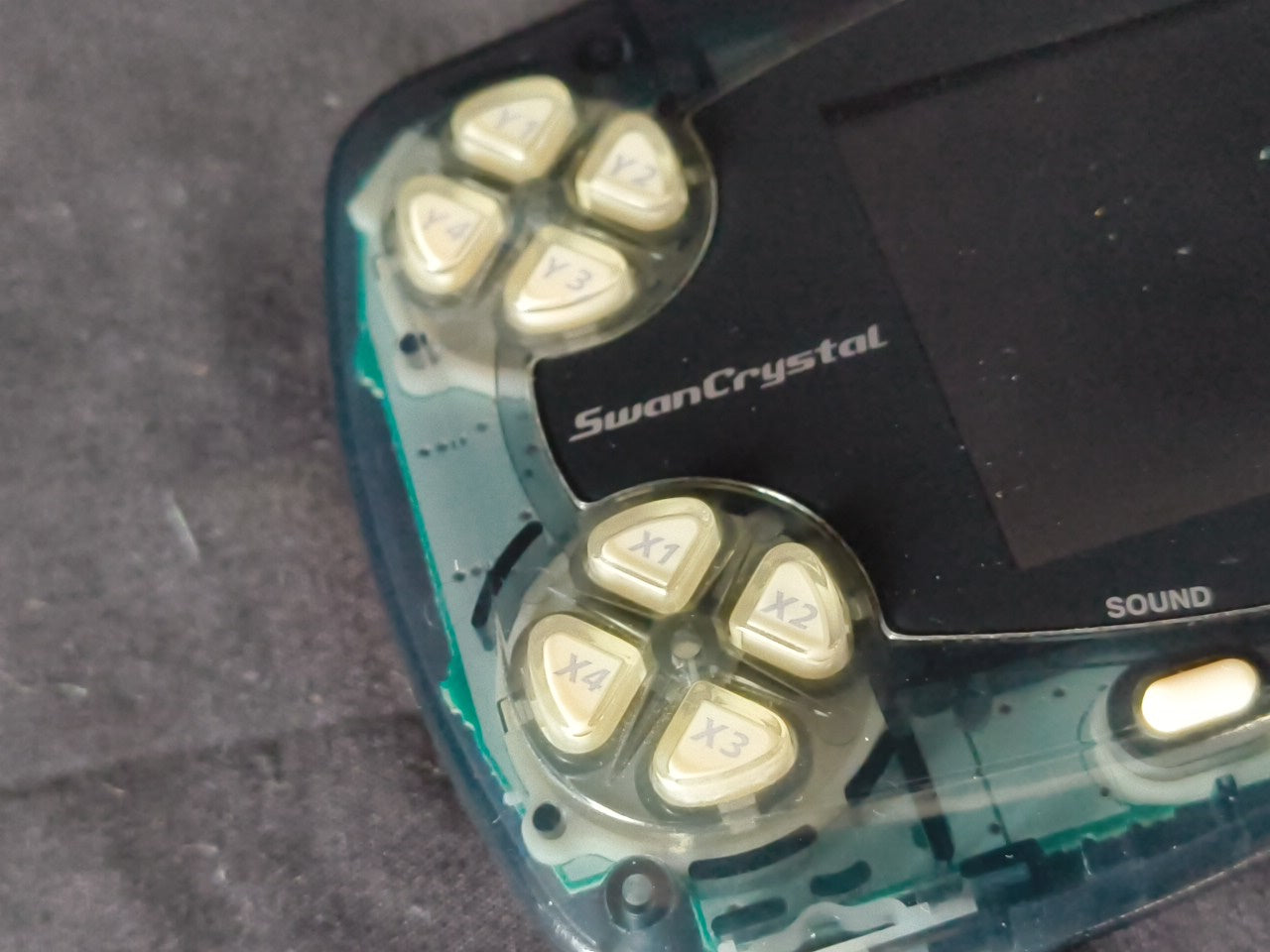 JUNK, Broken Wonder Swan Crystal Clear Black BANDAI WSC Handheld Console-h0117-1