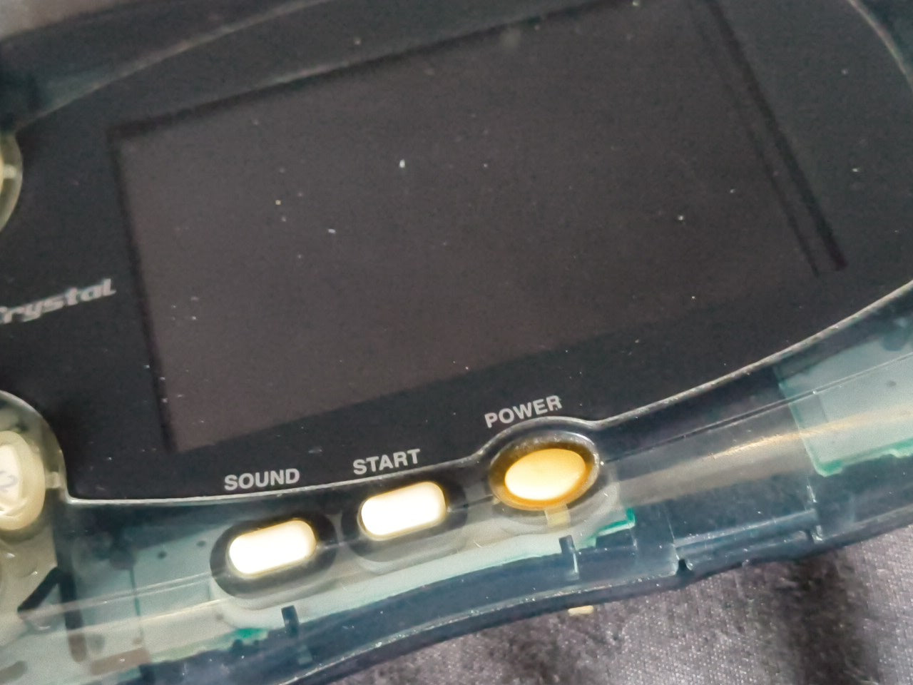 JUNK, Broken Wonder Swan Crystal Clear Black BANDAI WSC Handheld Console-h0117-1