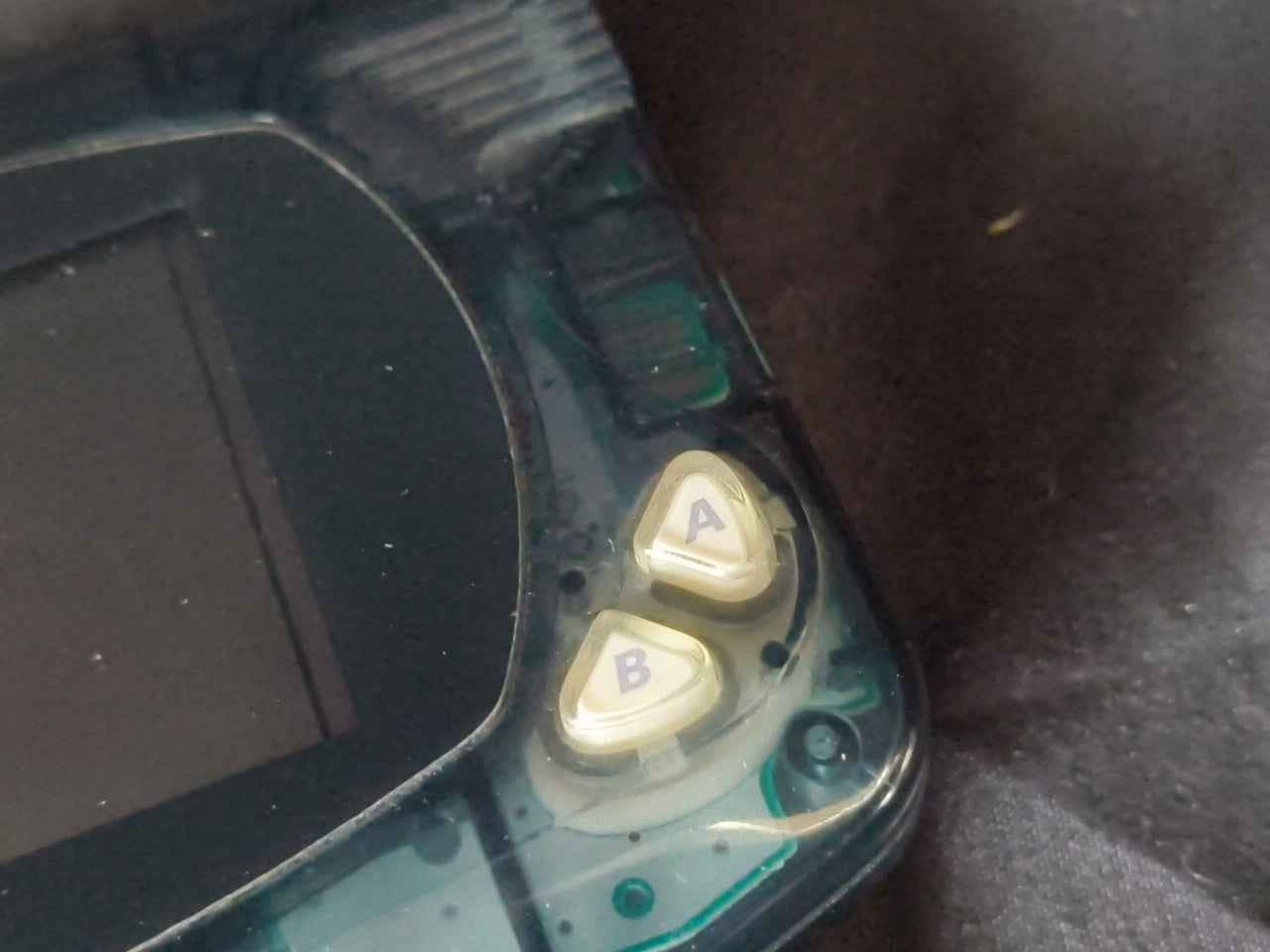 JUNK, Broken Wonder Swan Crystal Clear Black BANDAI WSC Handheld Console-h0117-1