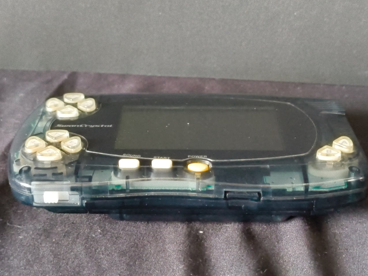 JUNK, Broken Wonder Swan Crystal Clear Black BANDAI WSC Handheld Console-h0117-1