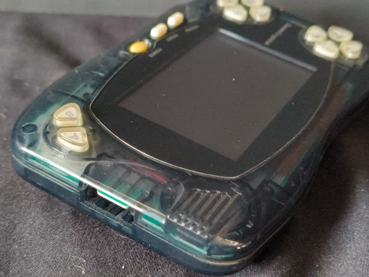 JUNK, Broken Wonder Swan Crystal Clear Black BANDAI WSC Handheld Console-h0117-1