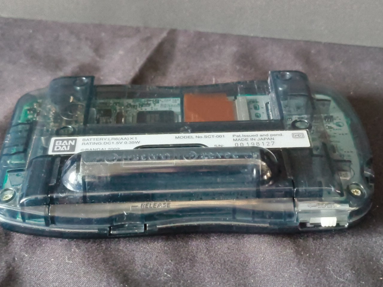 JUNK, Broken Wonder Swan Crystal Clear Black BANDAI WSC Handheld Console-h0117-1