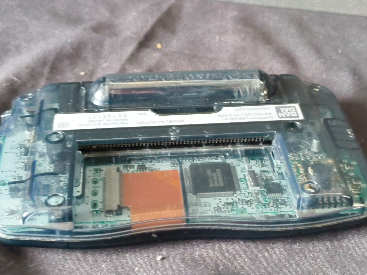 JUNK, Broken Wonder Swan Crystal Clear Black BANDAI WSC Handheld Console-h0117-1