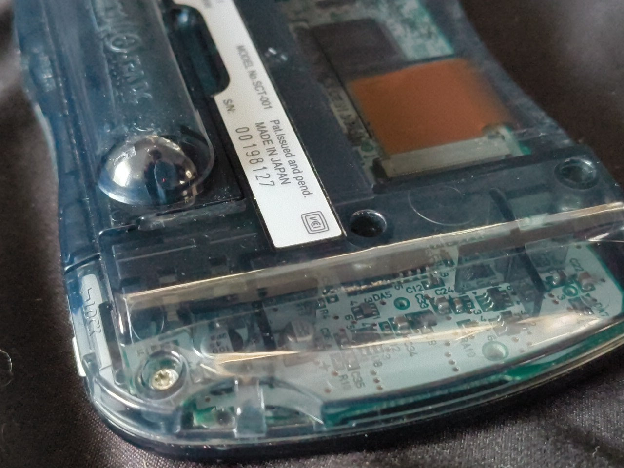 JUNK, Broken Wonder Swan Crystal Clear Black BANDAI WSC Handheld Console-h0117-1