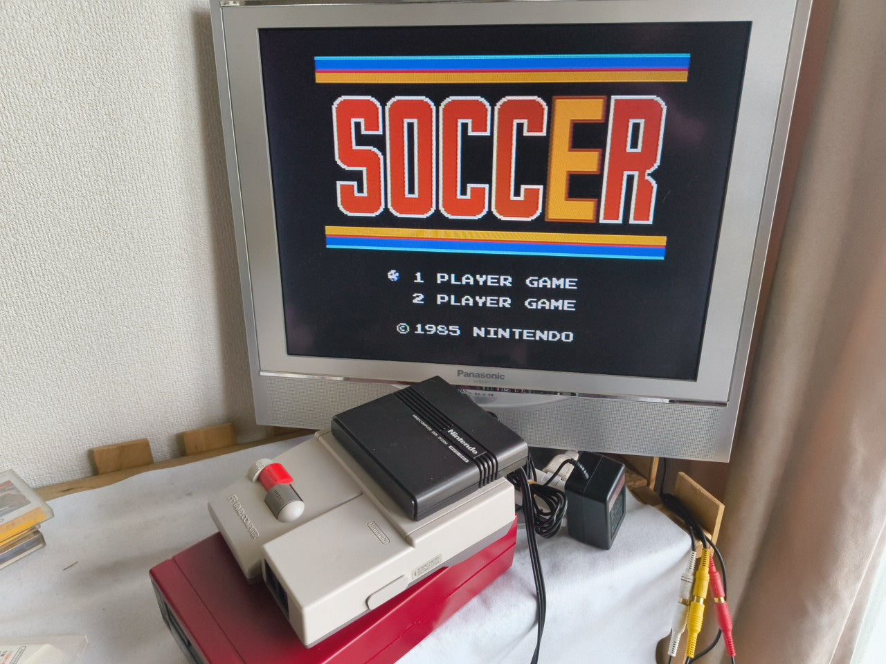 Soccor / Super Mario Brothers 2 FAMICOM DISK SYSTEM/Disk and Case set-h0117-