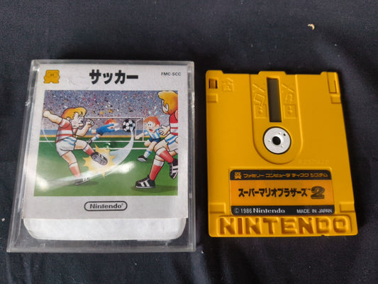 Soccor / Super Mario Brothers 2 FAMICOM DISK SYSTEM/Disk and Case set-h0117-