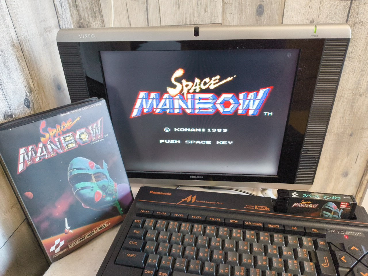 SPACE MANBOW MSX MSX2 Game Cartridge, Manual, Box set, Working-h0118-