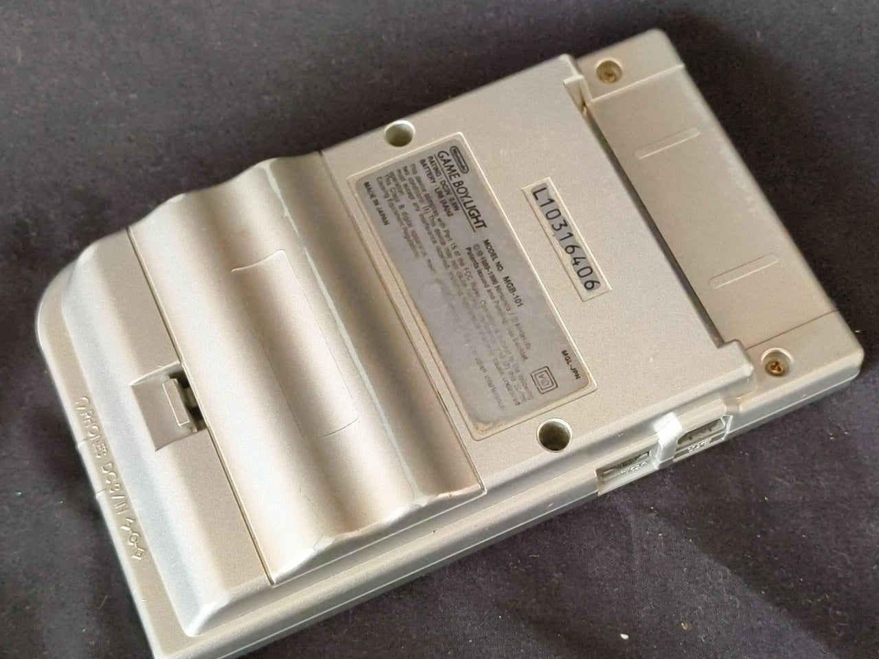 Nintendo Gameboy Light silver color console HGB-101 and Game set, working-h0122-