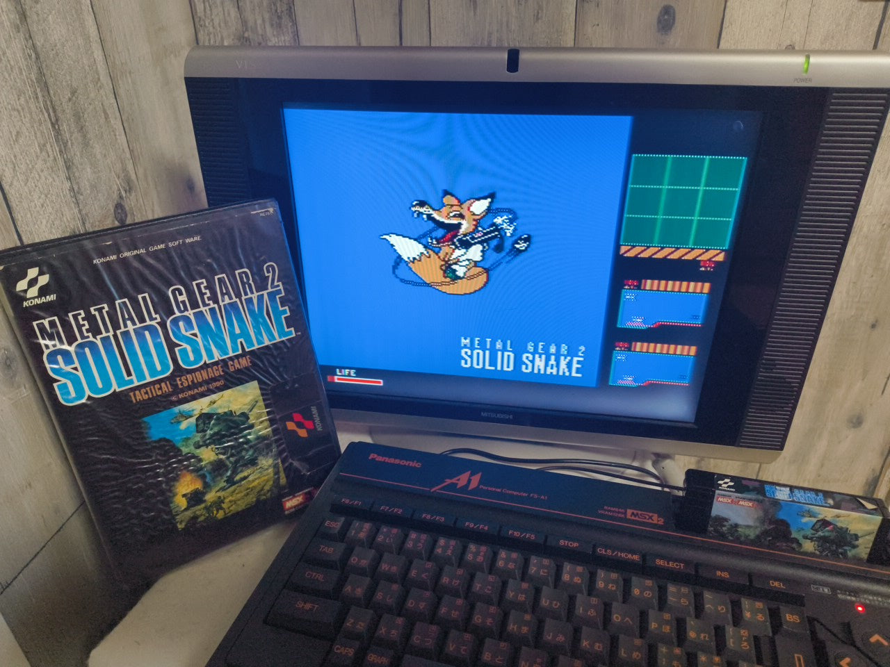 METAL GEAR 2 SOLID SNAKE MSX MSX2 Game cartridge, w/Manual, Box, Working -h0130-