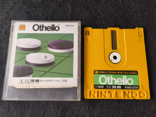 Othello (NES) Disk System, Game disk and box set, working-h0212-