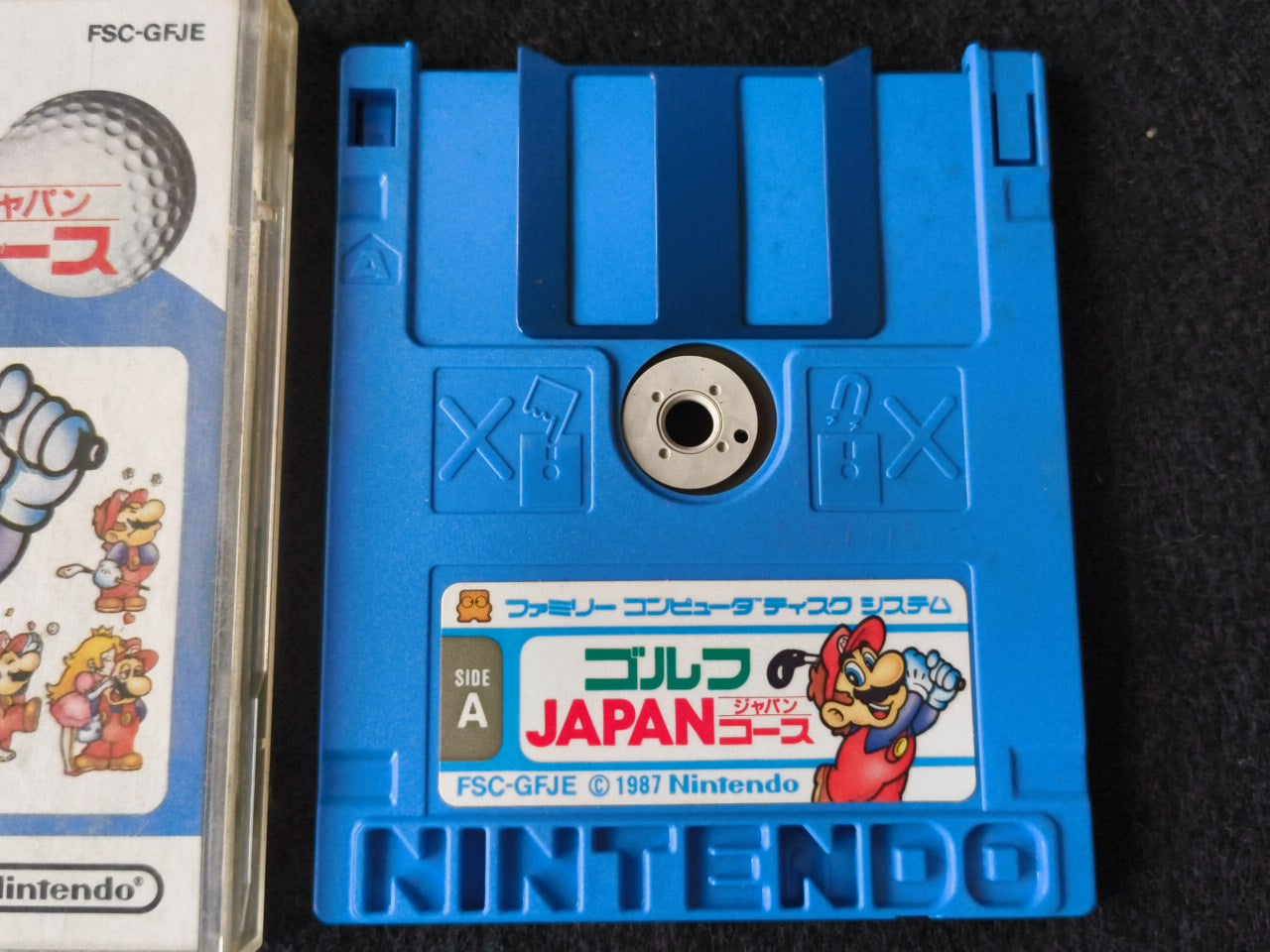 Mario Golf Japan Coruse (NES) Disk System, Game disk and box set, working-h0212-