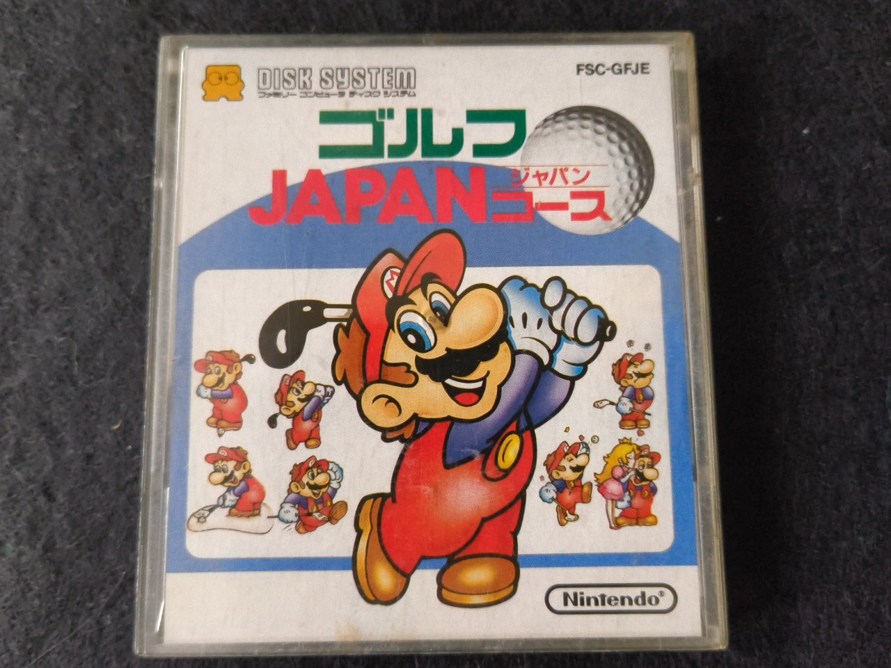 Mario Golf Japan Coruse (NES) Disk System, Game disk and box set, working-h0212-