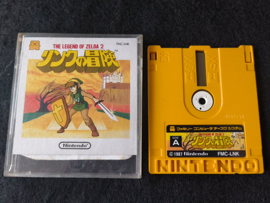 ZELDA 2 ADVENTURE OF LINK FAMICOM (NES) Disk System game and box, Working-h0212-