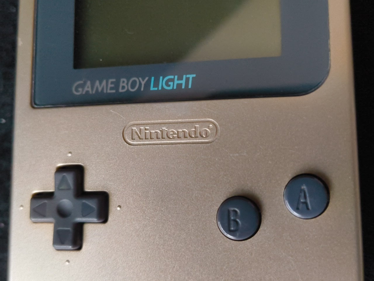 Used, Nintendo Gameboy Light Gold color console MGB-101w/Game, Working-gh0212-