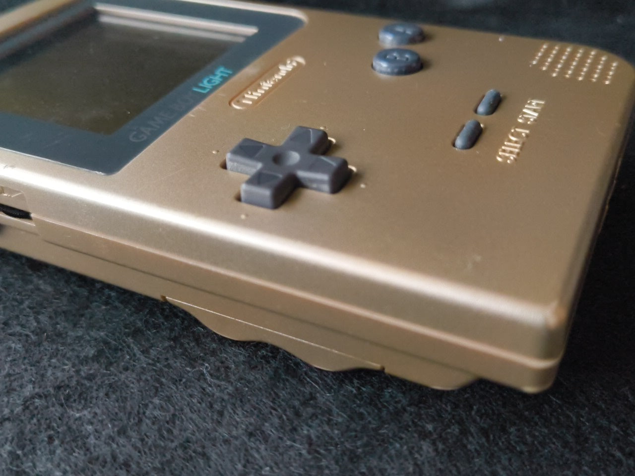 Used, Nintendo Gameboy Light Gold color console MGB-101w/Game, Working-gh0212- - Hakushin Retro Game shop