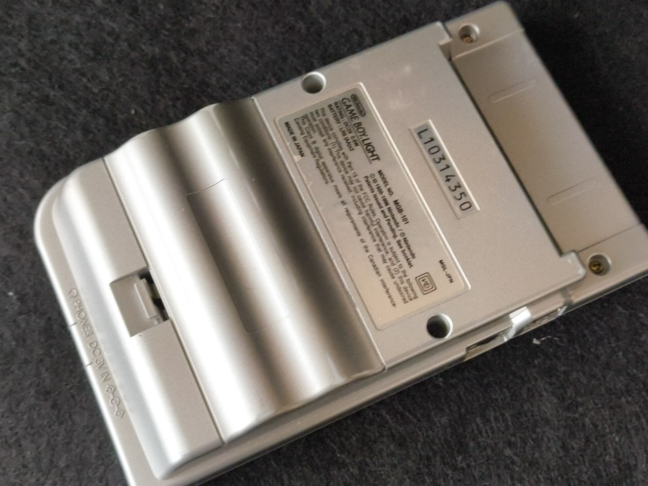 Defective Nintendo Game boy Light Silver color console MGB-101 w/Box set-h0212-