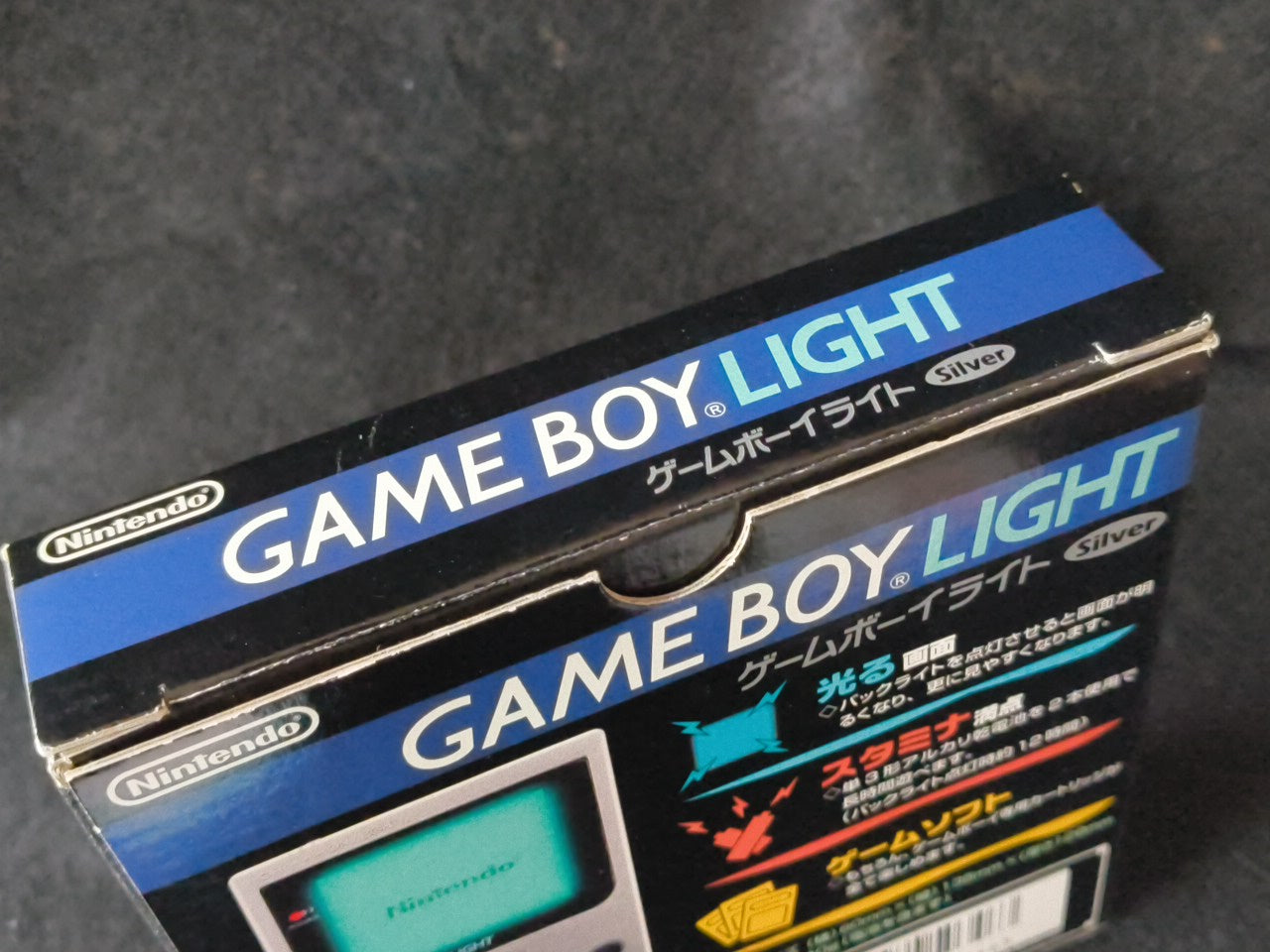 Defective Nintendo Game boy Light Silver color console MGB-101 w/Box set-h0212-