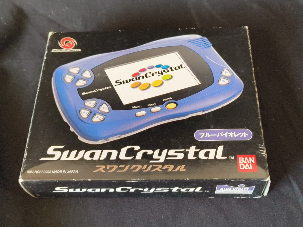 Wonder Swan Crystal Blue Violet BANDAI Console,Manual Boxed set, Working-h0214-