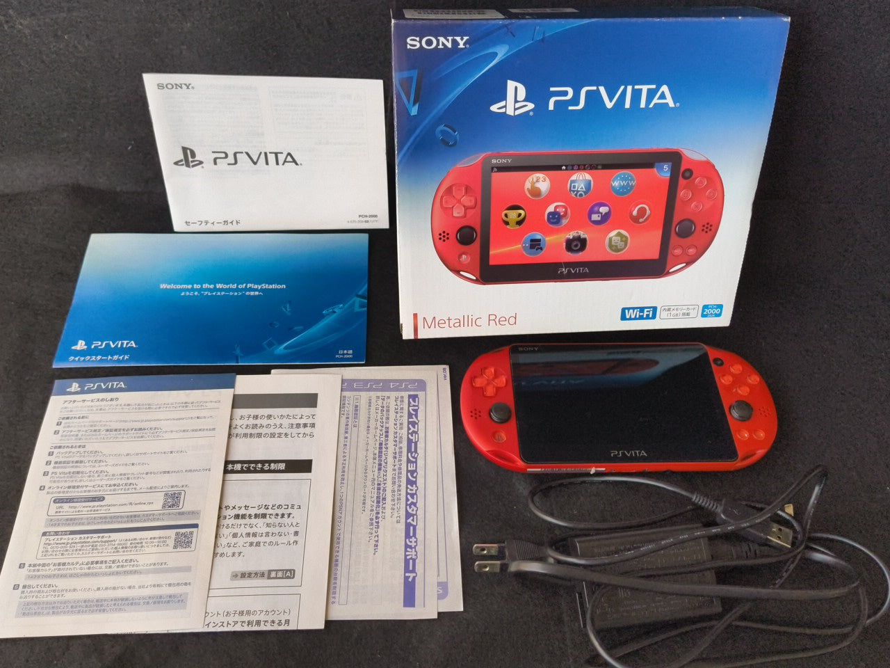 SONY PS Vita PCH-2000 Neon Orange Console 1GB, w/Manual Box set, Working-h0220-