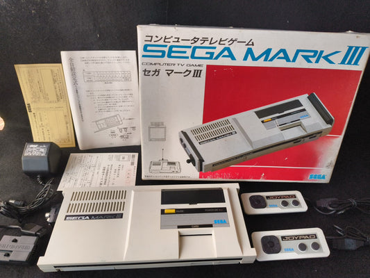 Defective, SEGA MARK 3 III CONSOLE (Sega Master System) ,w/Pad and Box-h0220-