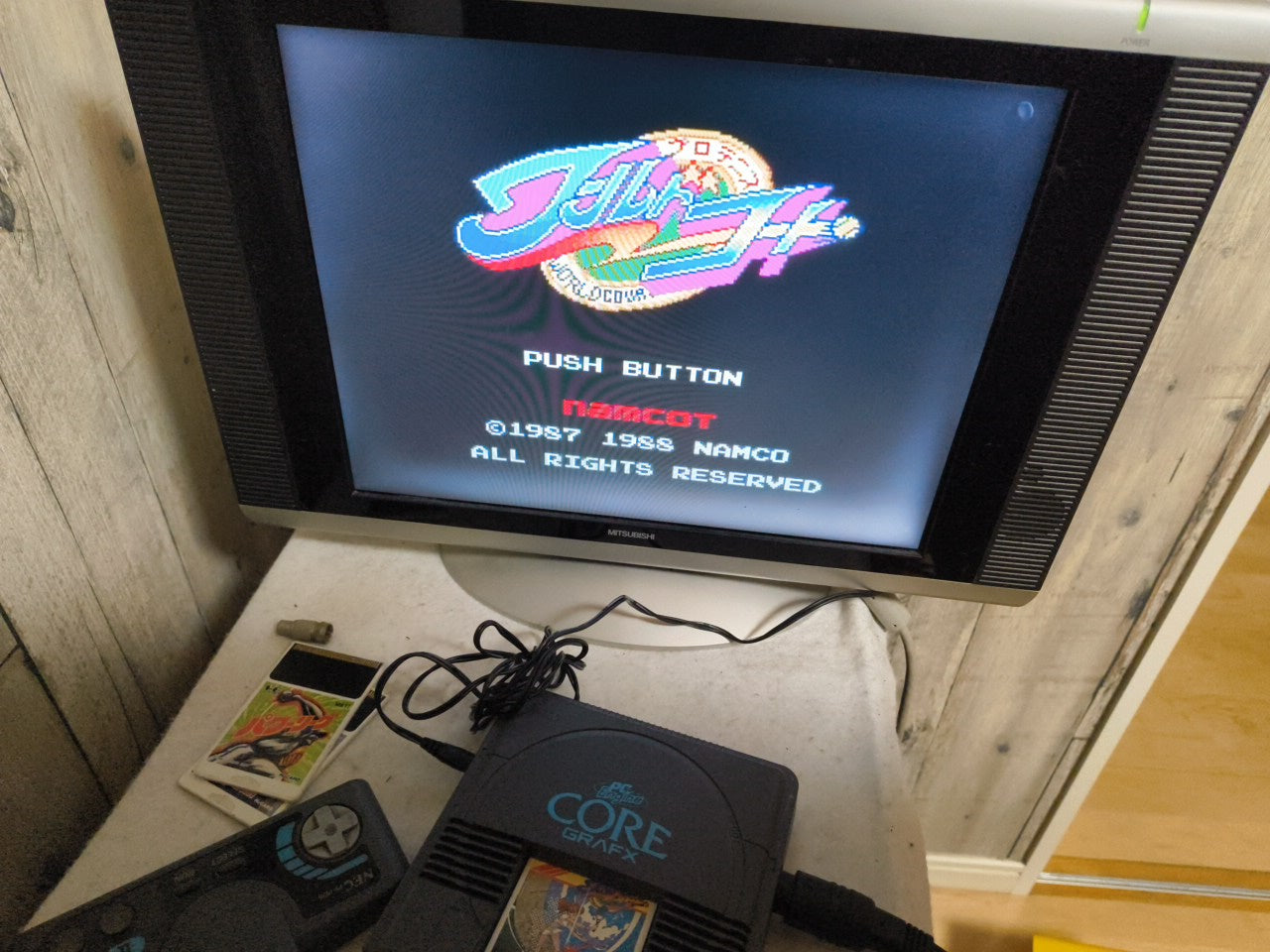 NEC PC Engine Coregrafx Console PI-TG3 TurboGrafx16, w/Manual, Game, Box-h0220-