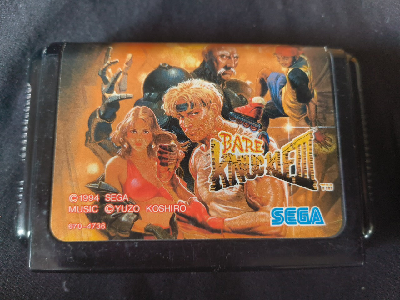 BARE KNUCKLE 3/STREETS OF RAGE SEGA MEGA DRIVE Genesis Cart, Manual, Box-h0221-