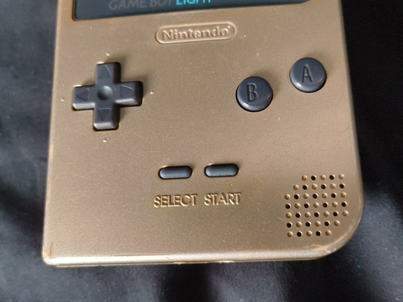 Used, Nintendo Gameboy Light Gold color console MGB-101 w/Game, Working-h0228-