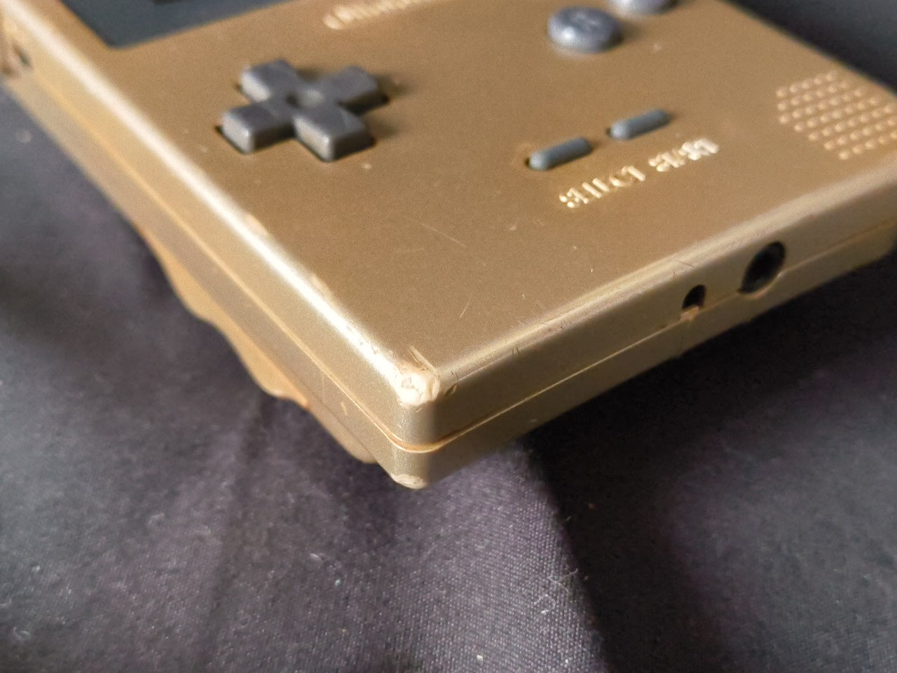 Used, Nintendo Gameboy Light Gold color console MGB-101 w/Game, Working-h0228-
