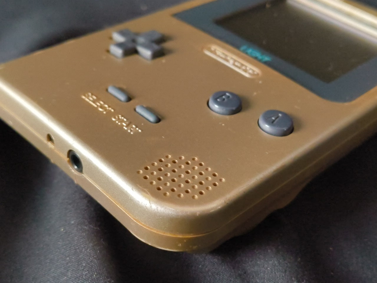 Used, Nintendo Gameboy Light Gold color console MGB-101 w/Game, Working-h0228-