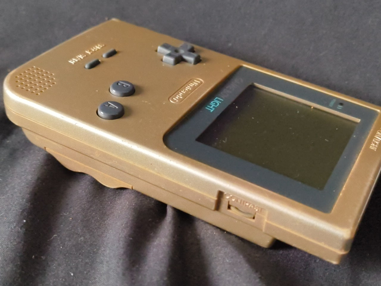 Used, Nintendo Gameboy Light Gold color console MGB-101 w/Game, Working-h0228-