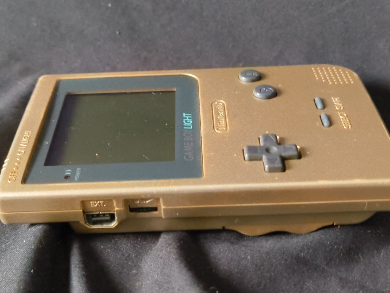 Used, Nintendo Gameboy Light Gold color console MGB-101 w/Game, Working-h0228-