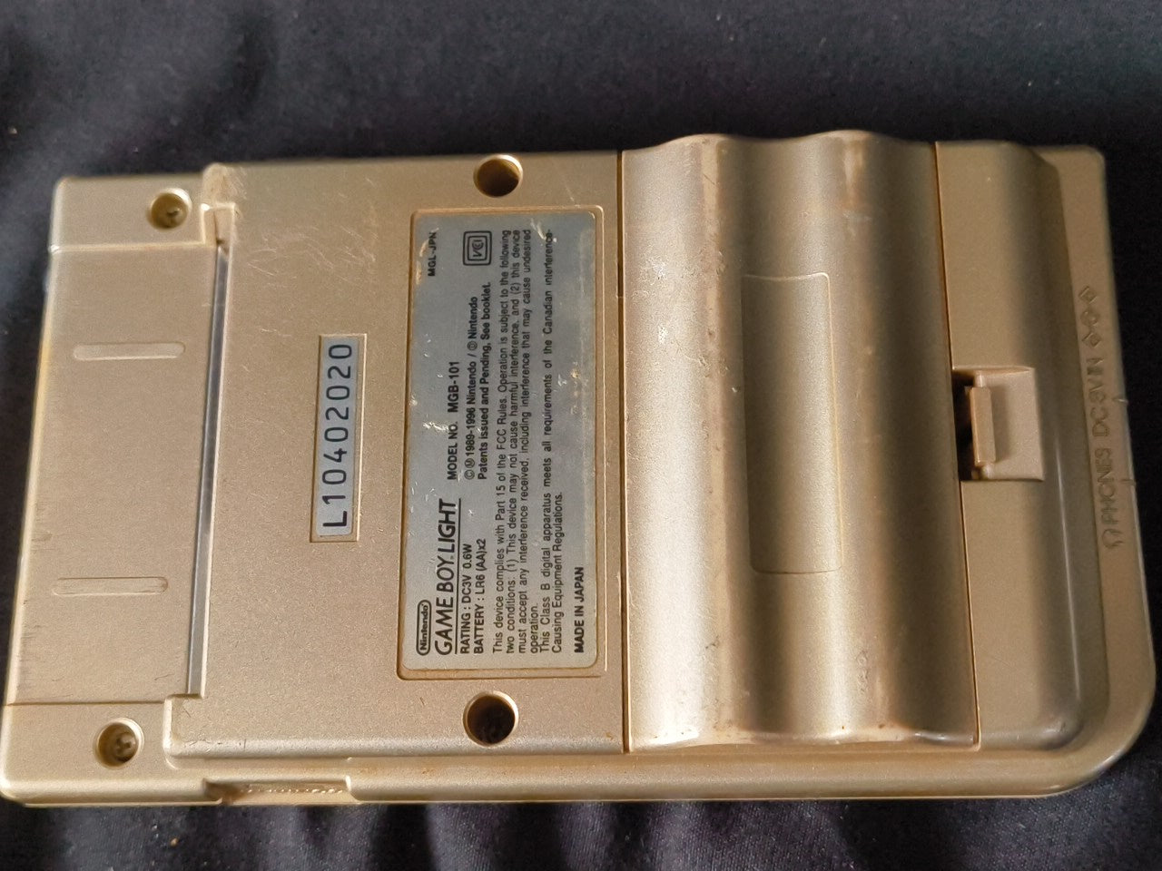 Used, Nintendo Gameboy Light Gold color console MGB-101 w/Game, Working-h0228-