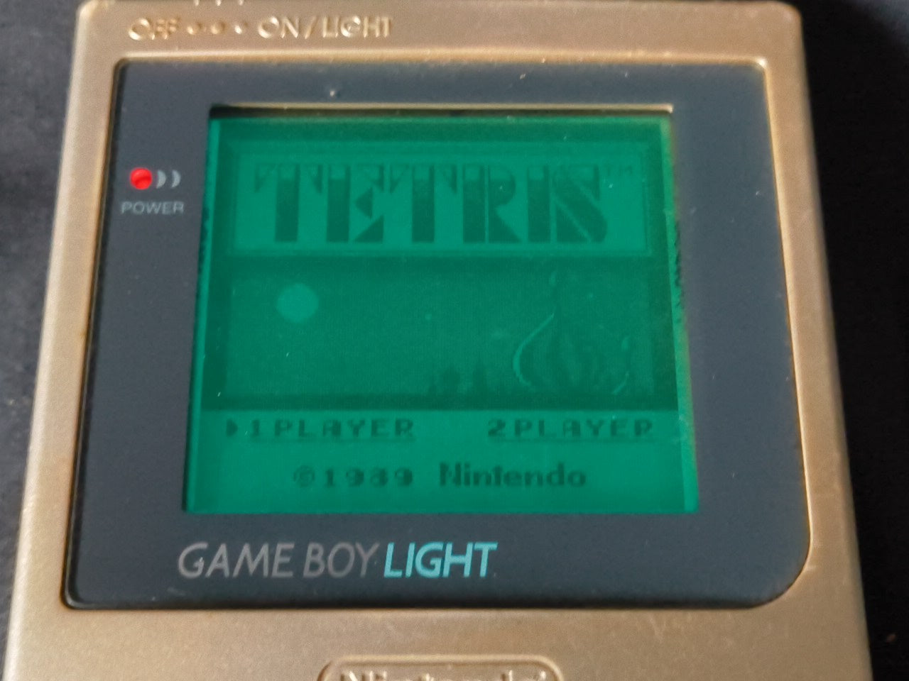 Used, Nintendo Gameboy Light Gold color console MGB-101 w/Game, Working-h0228-