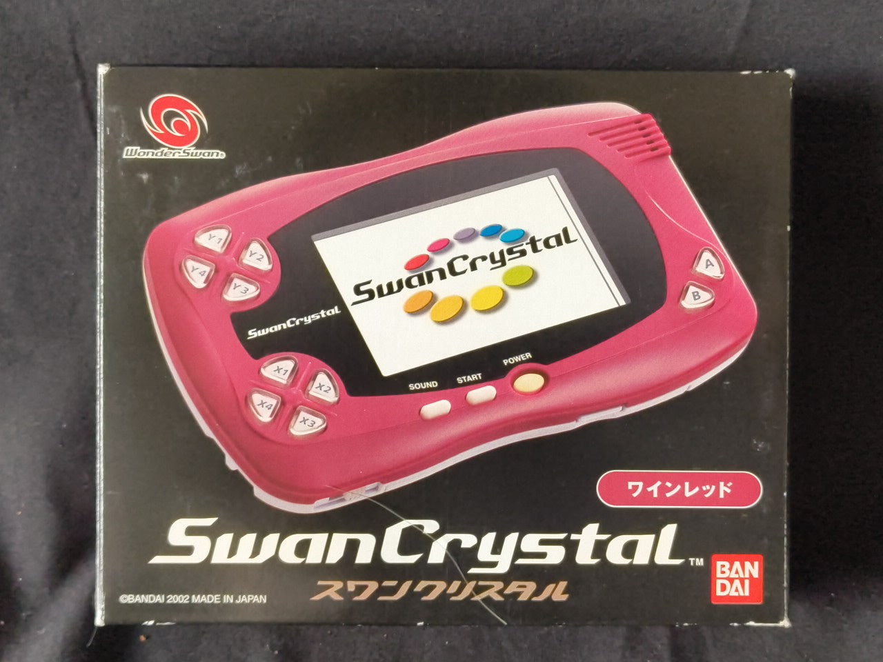 Wonder Swan Crystal Wine red BANDAI Console, Manual, Boxed set tested-h0303-