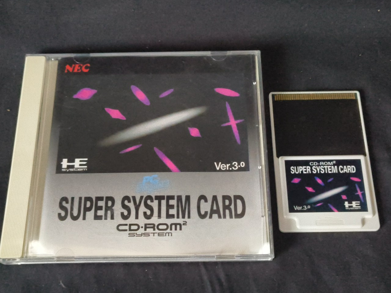 Super System Card Ver. 3.0 Hu-Card, manual, case PC Engine(Turbografx-16)-h0304-