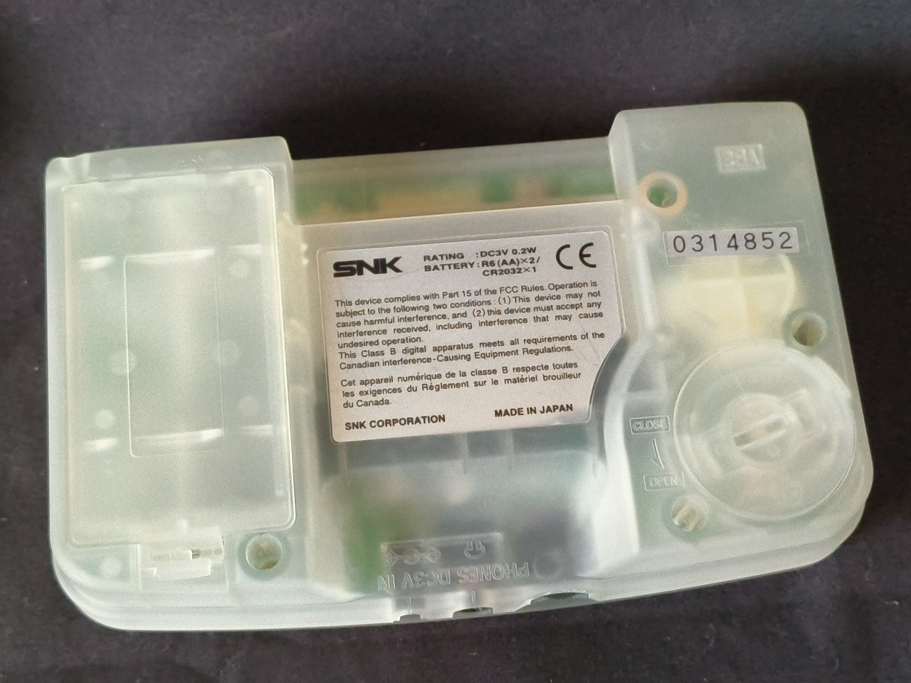 SNK NEOGEO POCKET Color Crystal White Console  W/Manual Box set, Working-h0307-