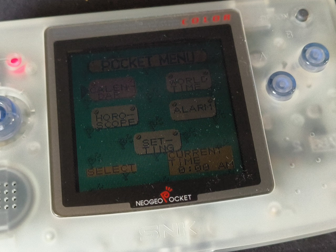 SNK NEOGEO POCKET Color Crystal White Console  W/Manual Box set, Working-h0307-