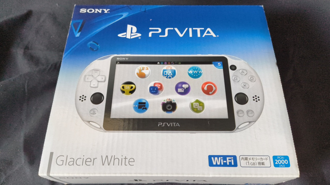SONY PS Vita PCH-2000 Glacier White Console 1GB, w/Manual Box set,Working-h0317-