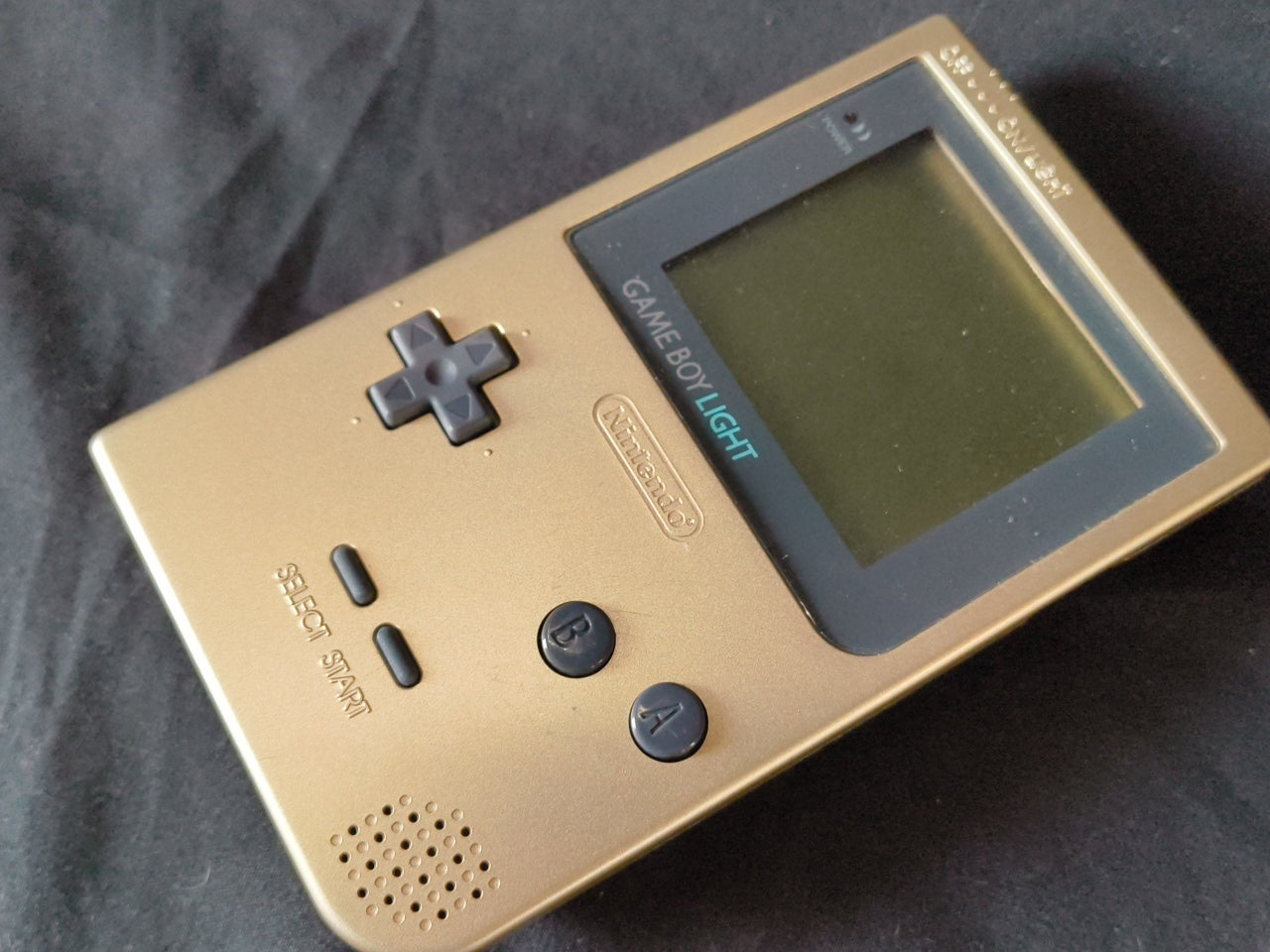 Used, Nintendo Gameboy Light Gold color console MGB-101 w/Game, Working-h0321-1