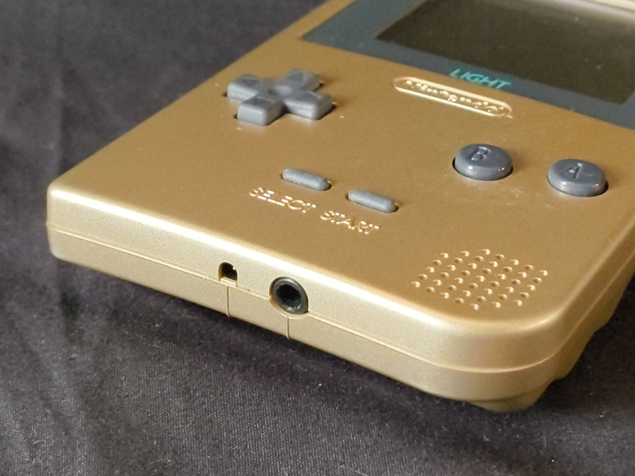 Used, Nintendo Gameboy Light Gold color console MGB-101 w/Game, Working-h0321-1