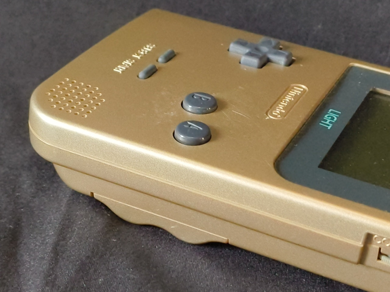 Used, Nintendo Gameboy Light Gold color console MGB-101 w/Game, Working-h0321-1
