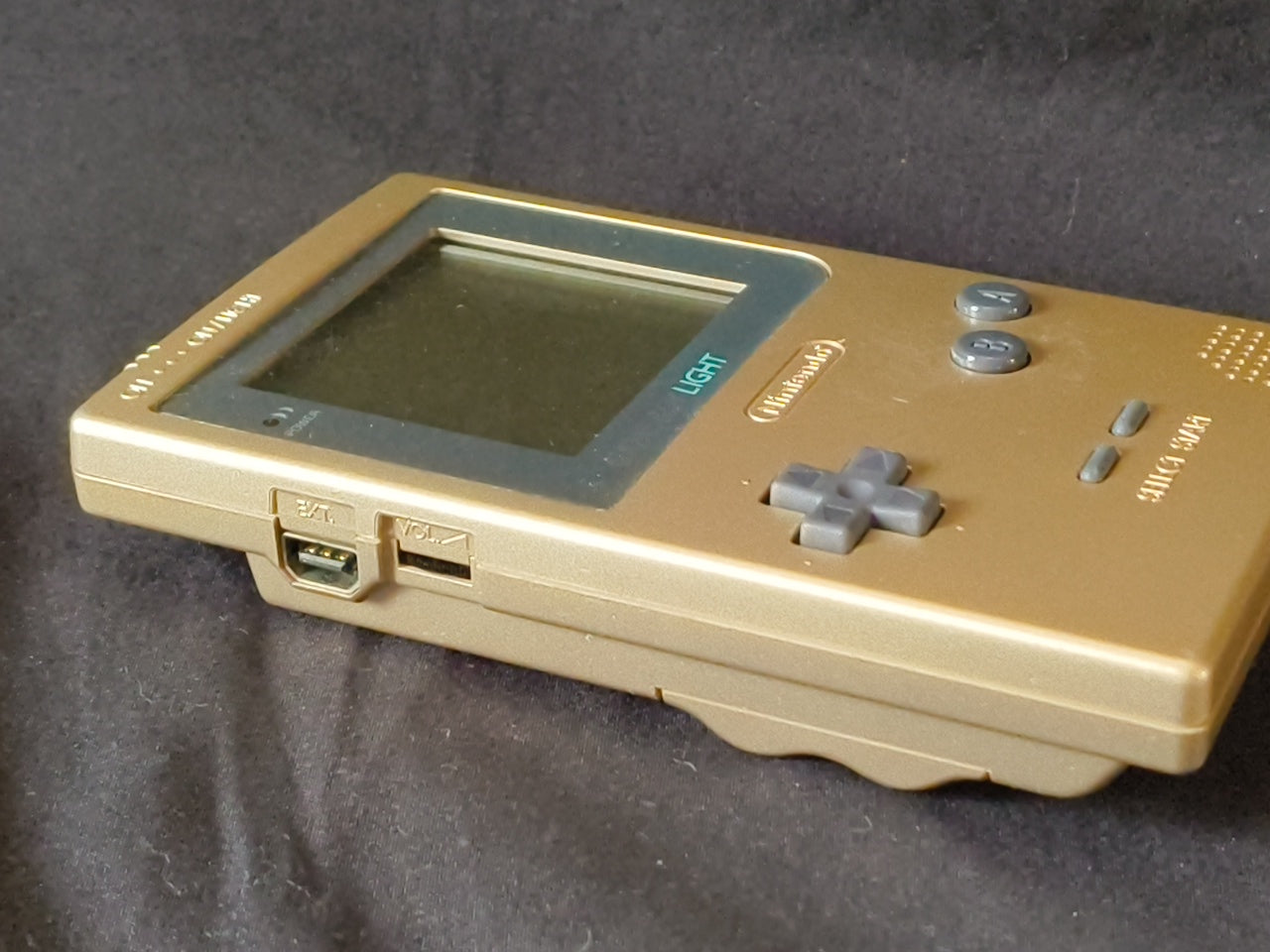 Used, Nintendo Gameboy Light Gold color console MGB-101 w/Game, Working-h0321-1