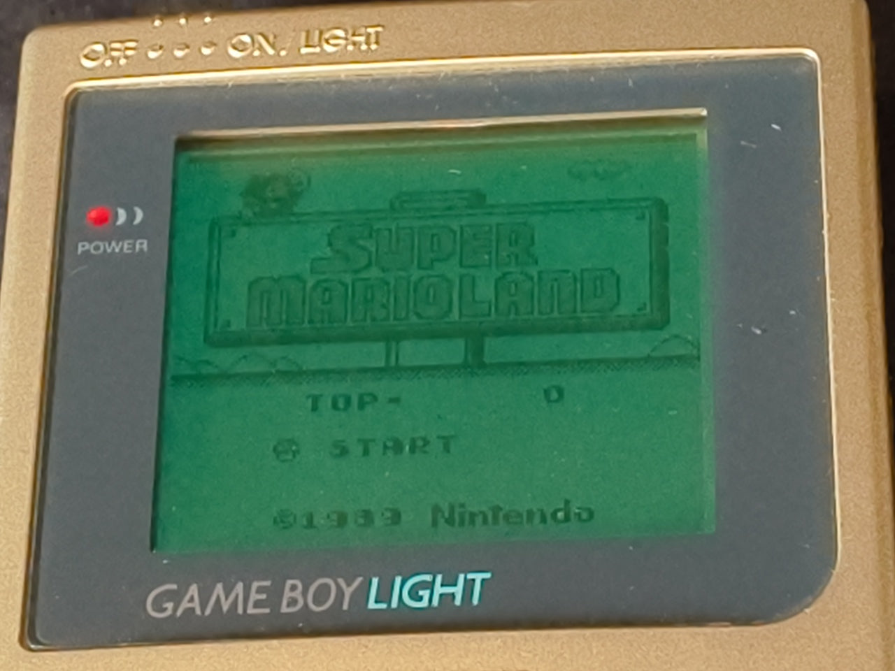 Used, Nintendo Gameboy Light Gold color console MGB-101 w/Game, Working-h0321-1