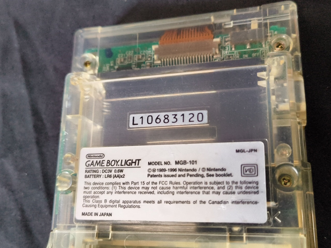 Nintendo Gameboy Light Limited ASTRO BOY Clear Edition console, Working-h0321-