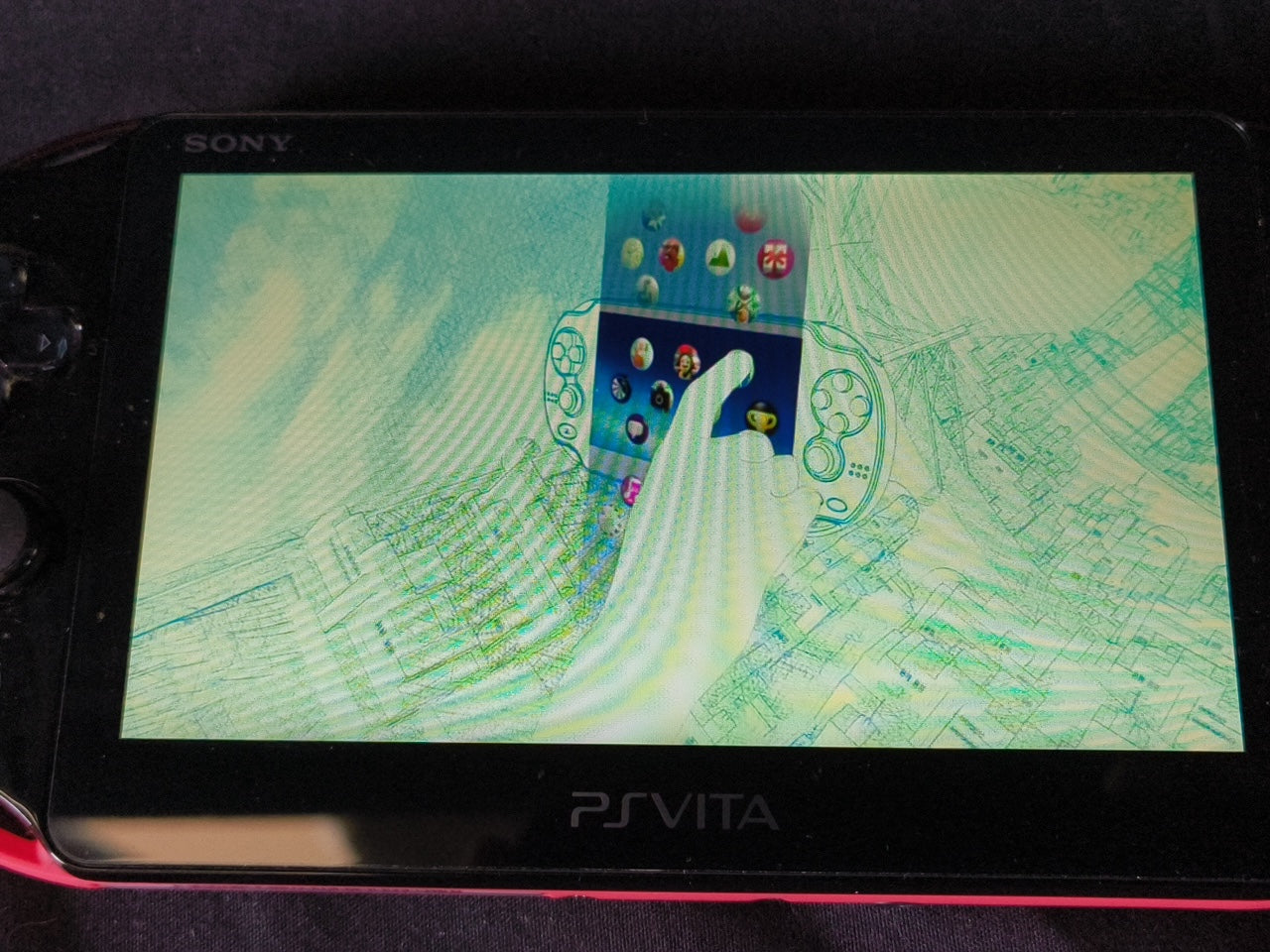 SONY PS Vita PCH-2000 ZA15 Pink Black Console/ Working, No charger-h0321-