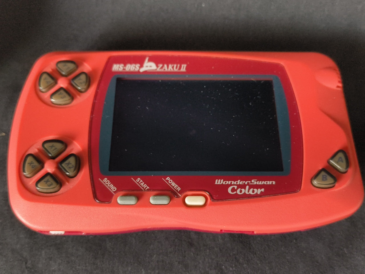 WONDERSWAN Color Console GUNDAM CHAR's ZAKU II Red Ver. w/manual, box set-h0324-